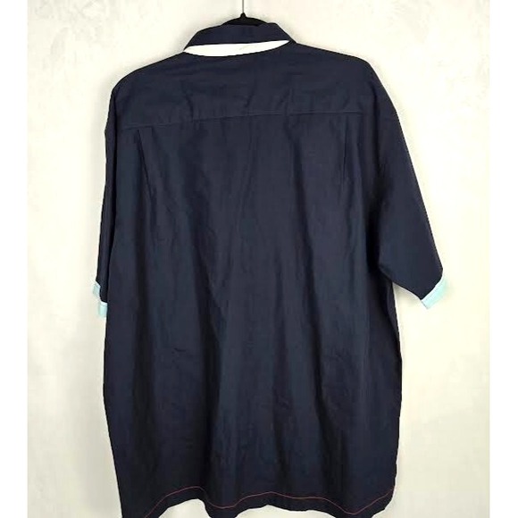 VTG US Polo Assn Blue Striped Bowling Camp Shirt Casual Embroidered Sz XL Y2K - Picture 4 of 9